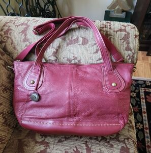 The Sak Soft Pebble Burgundy Leather Shoulder Tote Hobo Bag Satchel